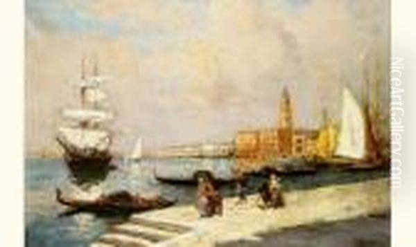 Venise Oil Painting by Henri Alphonse Barnoin