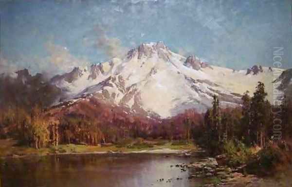 Mount Tallac from Lake Tahoe Oil Painting by Thomas Hill