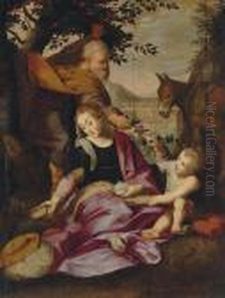 The Rest On The Flight Into Egypt Oil Painting by Federico Fiori Barocci