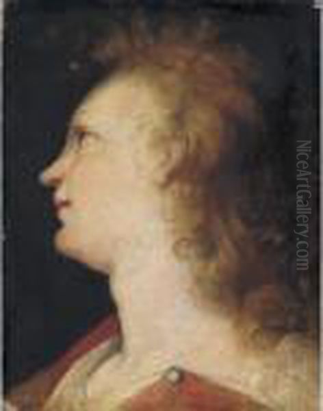 Study For The Head Of The Angel Gabriel Oil Painting by Federico Fiori Barocci