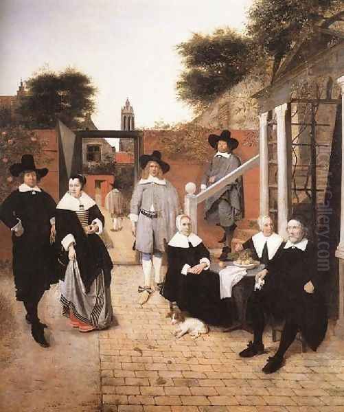 Dutch Family c. 1662 Oil Painting by Pieter De Hooch