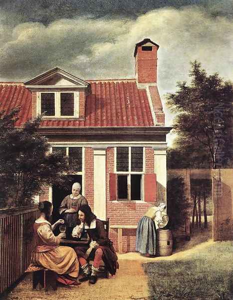 Village House c. 1665 Oil Painting by Pieter De Hooch