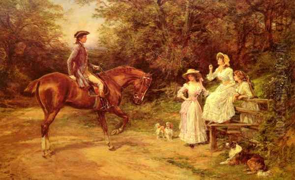 A Meeting By The Stile Oil Painting by Heywood Hardy