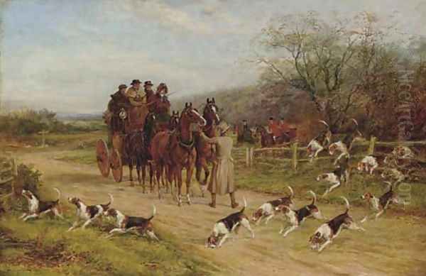 Hounds First, Gentlemen, Hounds First Oil Painting by Heywood Hardy