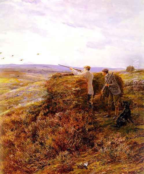 The Grouse Shoot Oil Painting by Heywood Hardy