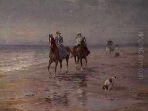 A Ride on the Beach Dublin Oil Painting by Heywood Hardy