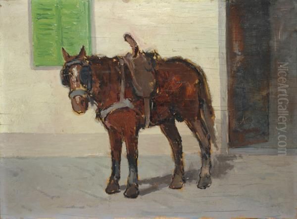 Cavallo Oil Painting by Giovanni Bartolena