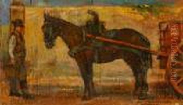 Cavallo Al Barroccio Oil Painting by Giovanni Bartolena