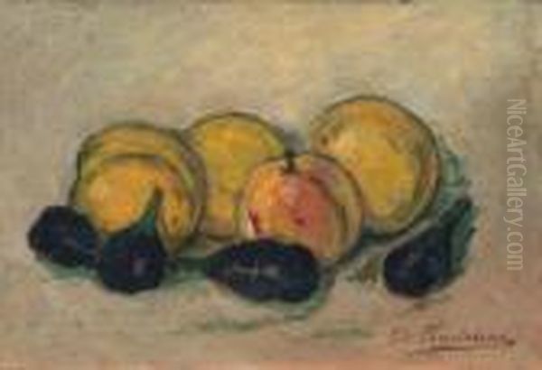 Natura Morta Con Frutta Oil Painting by Giovanni Bartolena