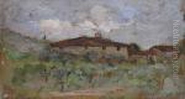 Paesaggio Concase Oil Painting by Giovanni Bartolena