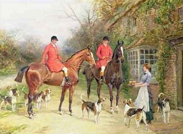 A Stop at the Fox Inn Oil Painting by Heywood Hardy