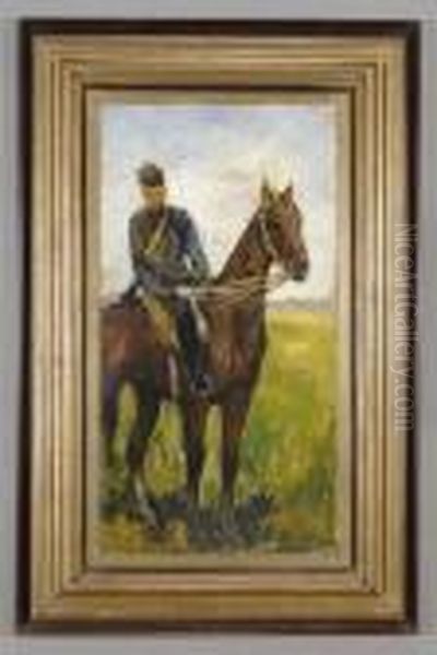 Soldato A Cavallo Oil Painting by Giovanni Bartolena