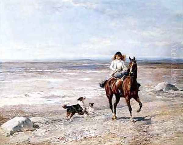 Pony Ride on the Beach Oil Painting by Heywood Hardy