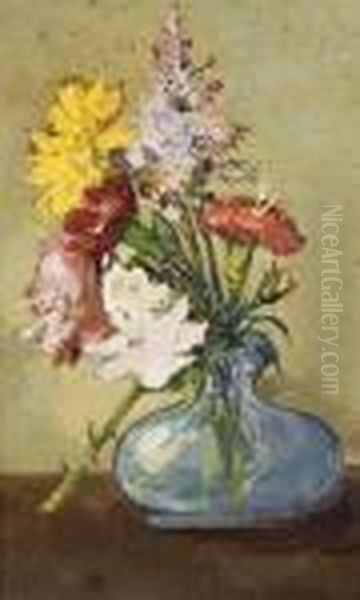 Attribuito A Fiori Oil Painting by Giovanni Bartolena