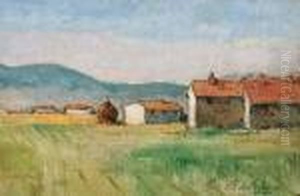 Paesaggio Toscano Oil Painting by Giovanni Bartolena