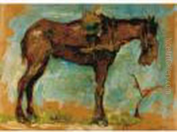 Il Cavallo Oil Painting by Giovanni Bartolena