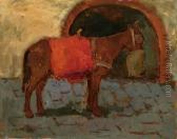 Cavallo Oil Painting by Giovanni Bartolena