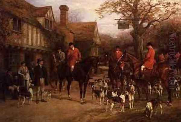 The Meet Ye Olde Wayside Inn Oil Painting by Heywood Hardy