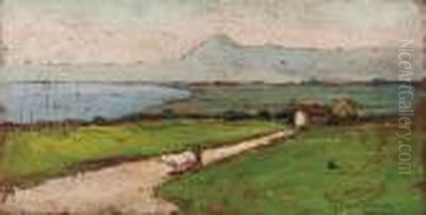 Paesaggio - 191(5?) Oil Painting by Giovanni Bartolena