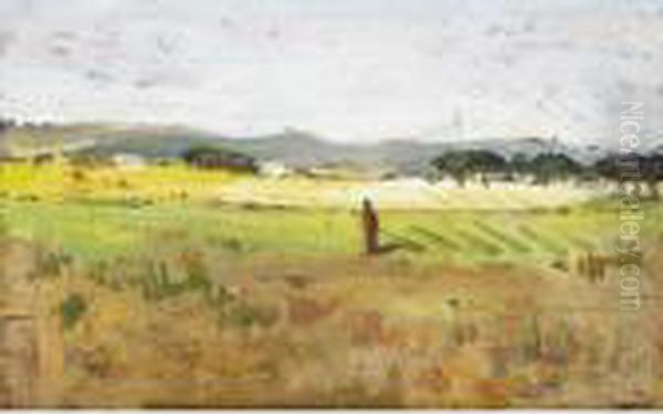 Campagna Oil Painting by Giovanni Bartolena