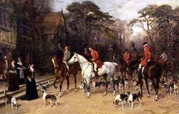 The Meet at the Manor House Oil Painting by Heywood Hardy