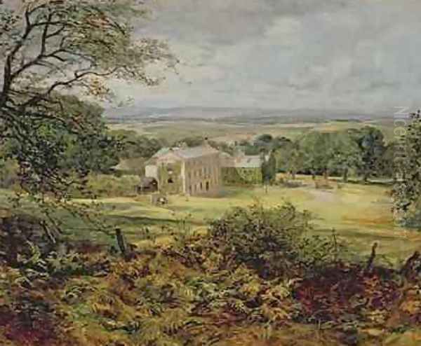 English landscape with a house Oil Painting by Heywood Hardy