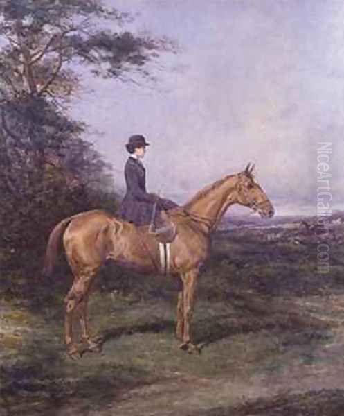 Miss A L North on Ivanhoe Oil Painting by Heywood Hardy