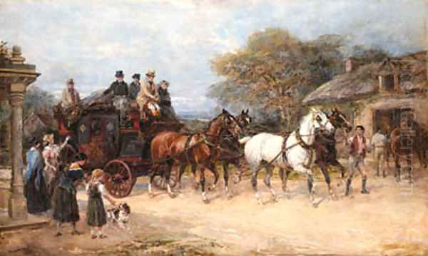 The Bath to London Coach Oil Painting by Heywood Hardy