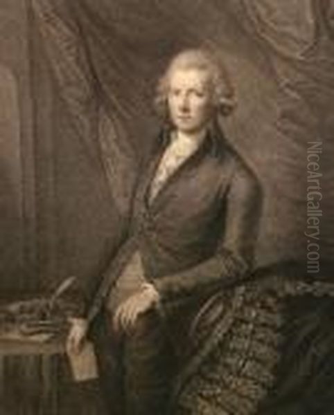 William Pitt, 
Standing, 
Holding A Letter Oil Painting by Francesco Bartolozzi