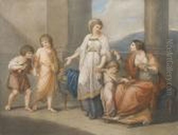 Cornelia Mother Of The Gracchi Oil Painting by Francesco Bartolozzi