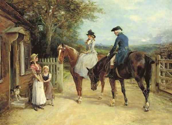 A Stop Before the Ride Oil Painting by Heywood Hardy