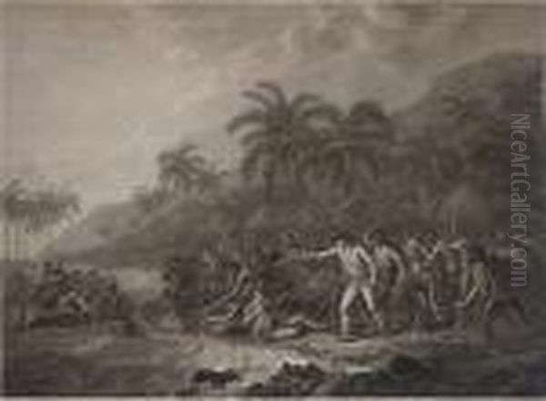 The Death Of Captain Cook Oil Painting by Francesco Bartolozzi