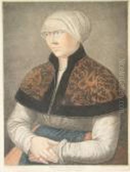 Portrait Of Holbein's Wife Oil Painting by Francesco Bartolozzi