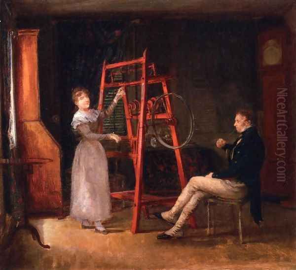 Spinning Jenny Oil Painting by Edward Lamson Henry