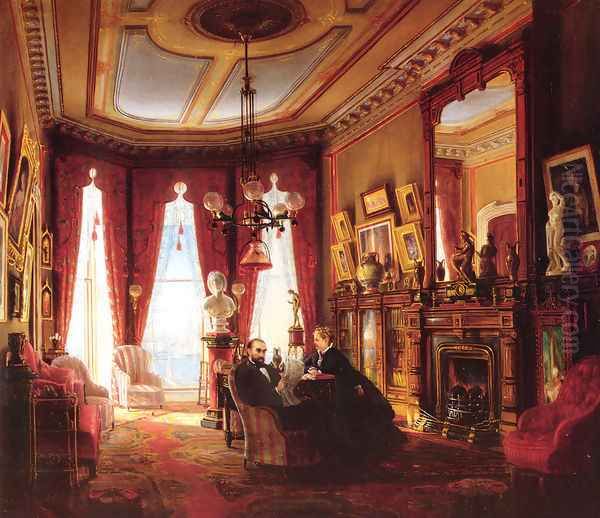 Parlor on Brooklyn Heights of Mr. and Mrs. John Ballard Oil Painting by Edward Lamson Henry