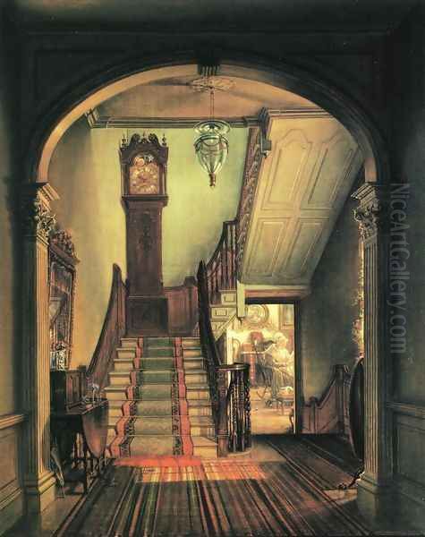 The Old Clock on the Stairs Oil Painting by Edward Lamson Henry