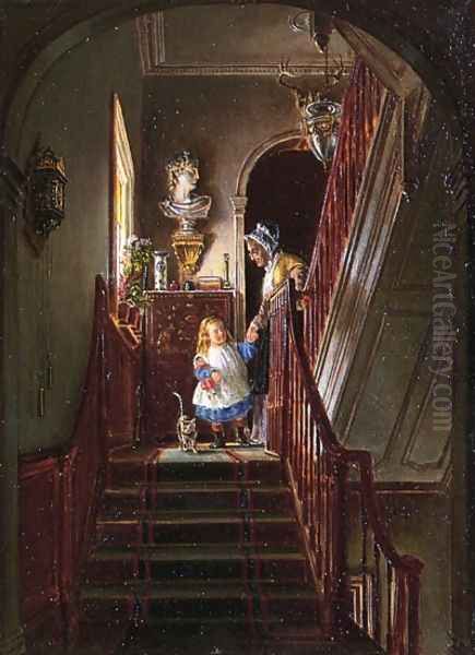 Descending the Stairs Oil Painting by Edward Lamson Henry