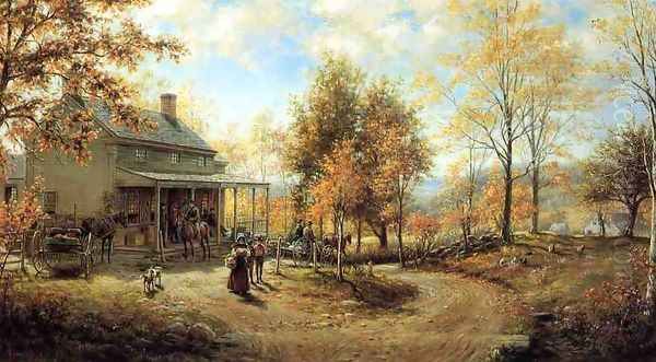 An October Day Oil Painting by Edward Lamson Henry