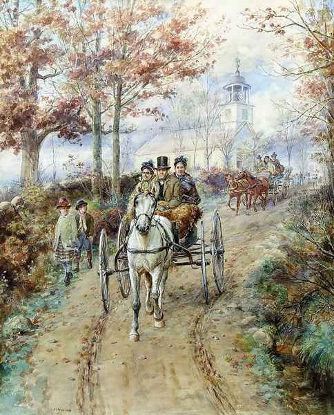 Carriage Ride Oil Painting by Edward Lamson Henry