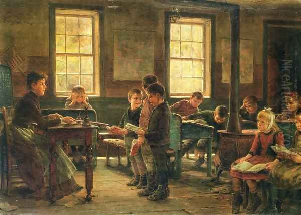 A Country School Oil Painting by Edward Lamson Henry