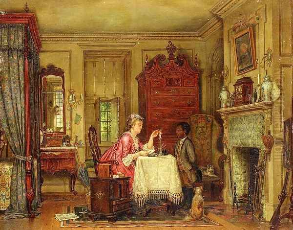 Drafting the Letter Oil Painting by Edward Lamson Henry