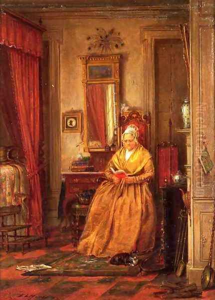 At Home with a Good Book Oil Painting by Edward Lamson Henry