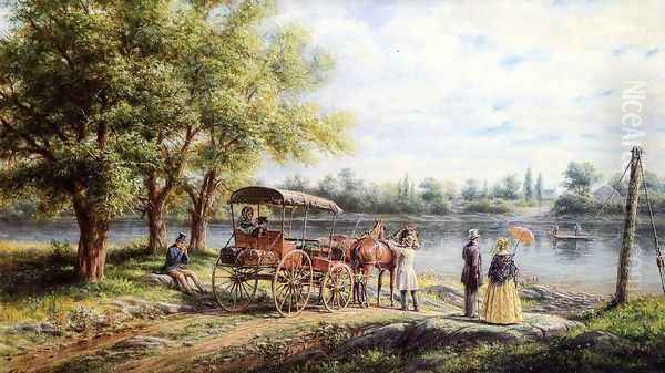 Waiting for the Ferry Oil Painting by Edward Lamson Henry