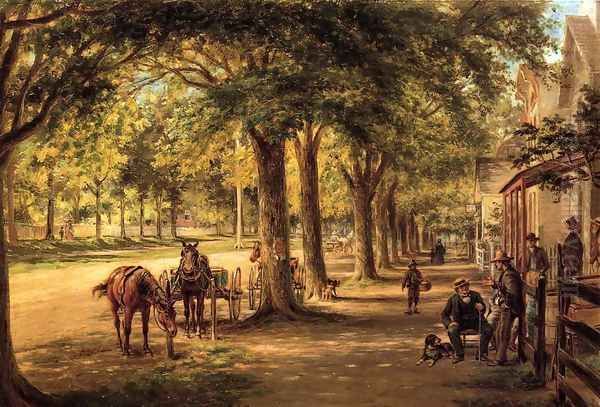 The Village Street Oil Painting by Edward Lamson Henry