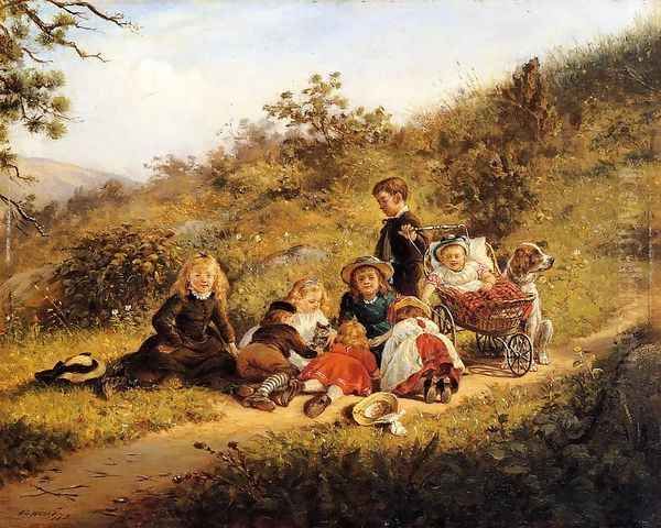 The Sunny Hours of Childhood Oil Painting by Edward Lamson Henry