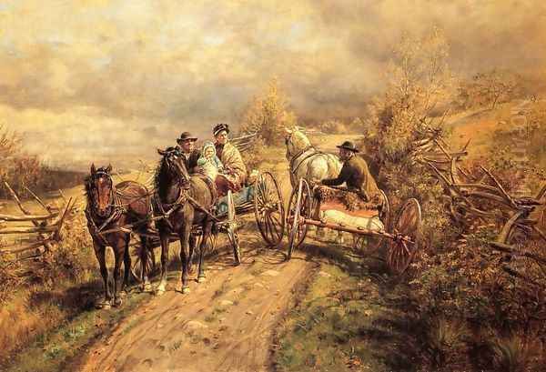 The Latest Village Scandal Oil Painting by Edward Lamson Henry