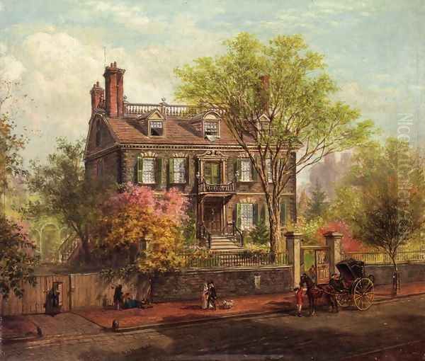 The John Hancock House Oil Painting by Edward Lamson Henry