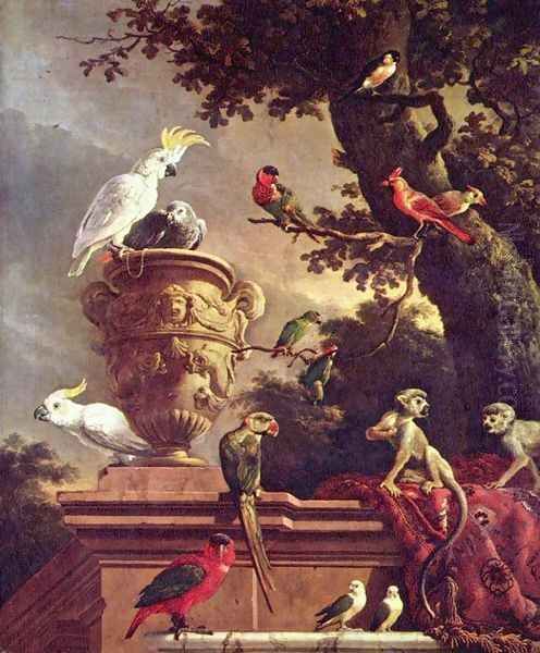 The Menagerie Oil Painting by Melchior de Hondecoeter