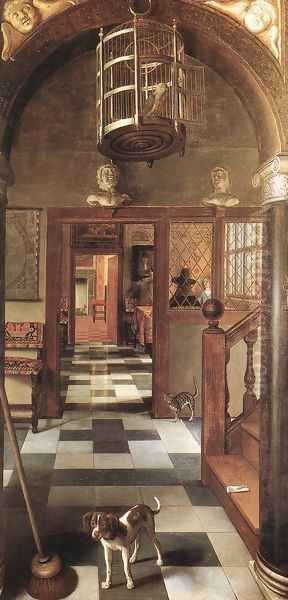 View of a Corridor 1662 Oil Painting by Samuel Van Hoogstraten