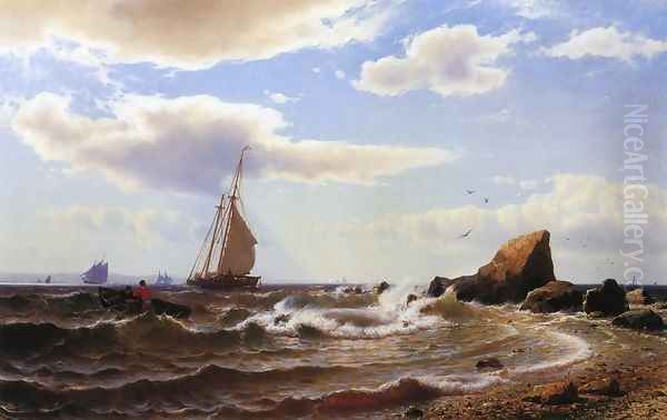 Off Orient Point, Long Island Oil Painting by Mauritz F. H. de Haas